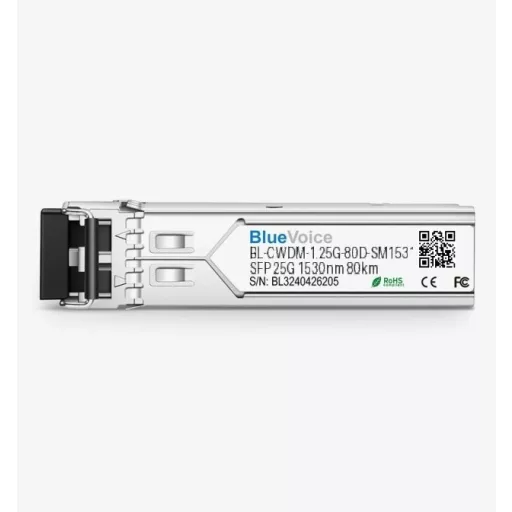 Huawei kompatibilis eSFP-LH80-SM1531 1.25G CWDM SFP 1531nm 80km LC SMF DDM adó-vevő modul