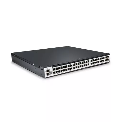 BL-DSW-56-48T4X, 48 portos Gigabit Ethernet L3+ kapcsoló, 48x 1G RJ45, 4x 10G SFP+ felkapcsolással, MLAG és VXLAN támogatás