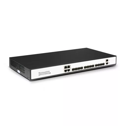 BL-DSW-56-4T12X, 4 portos Ethernet L3+ kapcsoló, 4x 1G RJ45 port, 12x 10G SFP+ felkapcsolással, MLAG és VXLAN támogatás