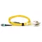 BlueVoice 10m (33ft) MPO-12 APC (Nő) - 6x LC UPC Duplex OS2 Singlemode Elite Breakout kábel, 12 szál, Type B, LSZH, Sárga