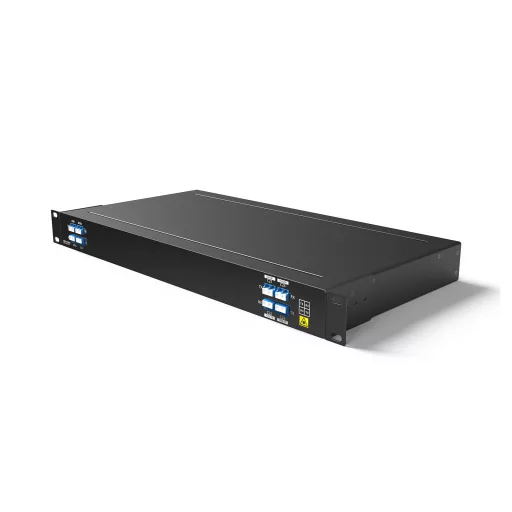 4CH C21-C24 kettős szálas DWDM MUX DEMUX, monitorral és 1310 nm-es, EXP porttal, LC/UPC, 1U Rack, 1U Rack.