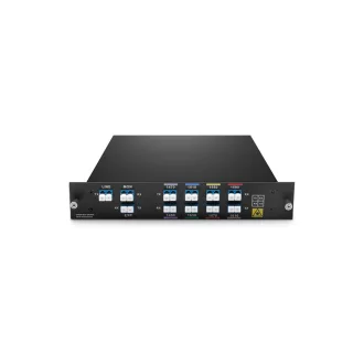   8 csatornás passzív CWDM Mux Demux, 1470-1610nm nagy sávú, kettős szálas dugaszolható modul, monitorral és bővítőporttal