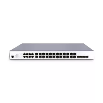   BL-OSW-53-16S8TS4X, 16 portos Gigabit Ethernet L2+ kapcsoló, 16x 1G SFP, 8x 1G RJ45/SFP kombinált porttal, 4x 10G SFP+ felkapcsolással, stacking támogatással