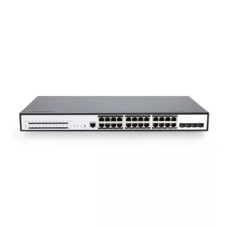   BL-OSW-53-24P4X, 24 portos Gigabit Ethernet Managed L2+ aktív 802.3af/at PoE+ kapcsoló, 24x 1G RJ45PoE+ port @370W, 4x 10GSFP+ uplinkkel, akár 100M átviteli sebességgel, stacking támogatással