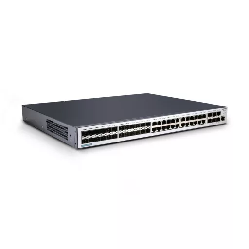 BL-OSW-53-48M6X, 48 portos Gigabit Ethernet menedzselt L3 kapcsoló, 24x 1G RJ45 port, 24x 1G SFP port, 6x 10G SFP+ uplinkkel, stacking támogatással