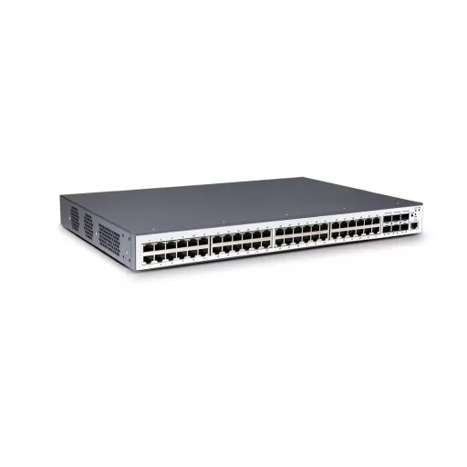 BL-OSW-53-48P6X-L2, 48 portos Gigabit Ethernet L2+ Active 802.3af/at PoE+ kapcsoló, 48x 10/100/1000BASE-T RJ45 PoE+ port @ 370w, 6x 10G SFP+ felkapcsolással, akár 100M átviteli sebességgel, stacking támogatással