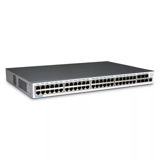 BL-OSW-53-48T6X, 48 portos Gigabit Ethernet Managed L3 kapcsoló, 48x 1G RJ45 port, 6x 10G SFP+ uplinkkel, stacking támogatással