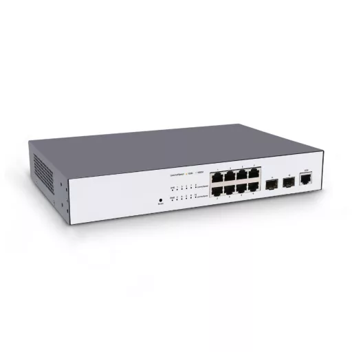 BL-OSW-53-8T2S, 8 portos Gigabit Ethernet L2+ kezelhető kapcsoló kis- és középvállalkozások számára, 8x 10/100/1000BASE-T RJ45 port, 2x1GSFP felkapcsolással, ventilátor nélkül