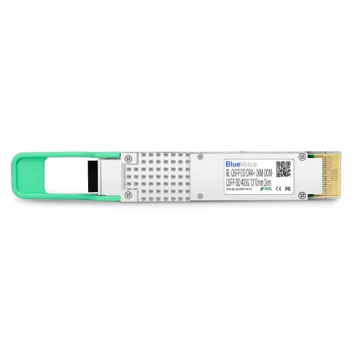 Juniper kompatibilis QDD-4X100G-FR 400GBASE-XDR4 QSFP-DD PAM4 1310nm 2km DOM MTP/MPO-12 SMF optikai adó-vevő modul