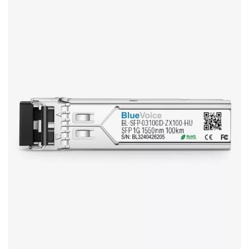 Huawei kompatibilis eSFP-GE-ZX100-SM1550 1000BASE-EZX SFP 1550nm 100km adó-vevő modul