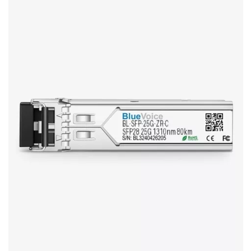 Cisco kompatibilis SFP-25G-ZR 25GBASE-ZR SFP28 1310nm 80KM DDM LC SMF optikai adó-vevő modul