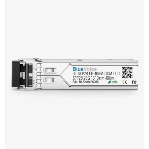 BlueVoice 25GBASE-ER 25GBASE-ER 1310nm 40KM DDM LC SMF optikai adó-vevő modul